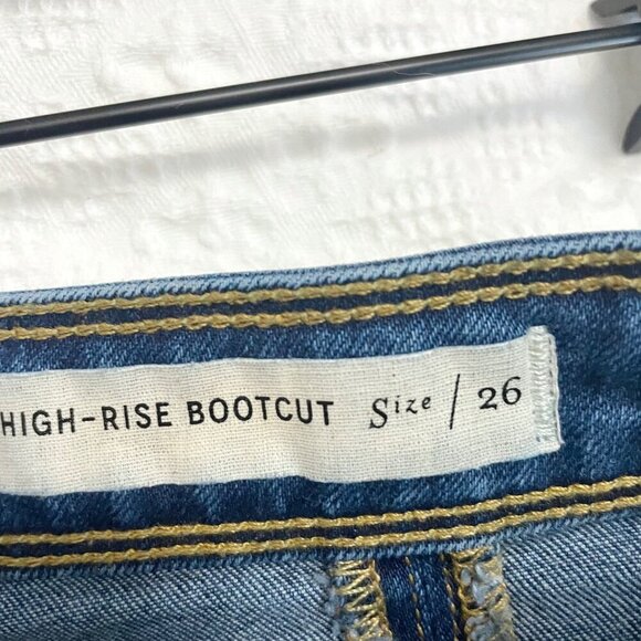 Anthropologie Pilcro High-Rise Carpenter Bootcut Jeans Flare Leg Blue Size 26 - Picture 4 of 7